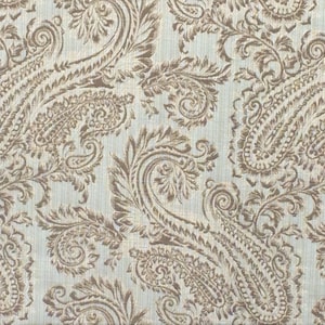 Tela para cortinas con estampado paisley beige, cortada a medida por metro. Venta al por mayor de telas para tapicería, cortinas, cortinas, sofás y cortinas indias.