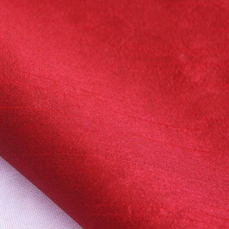 Deep Red Art Silk Fabric By The Yard Silk Curtain Fabric Etsy
