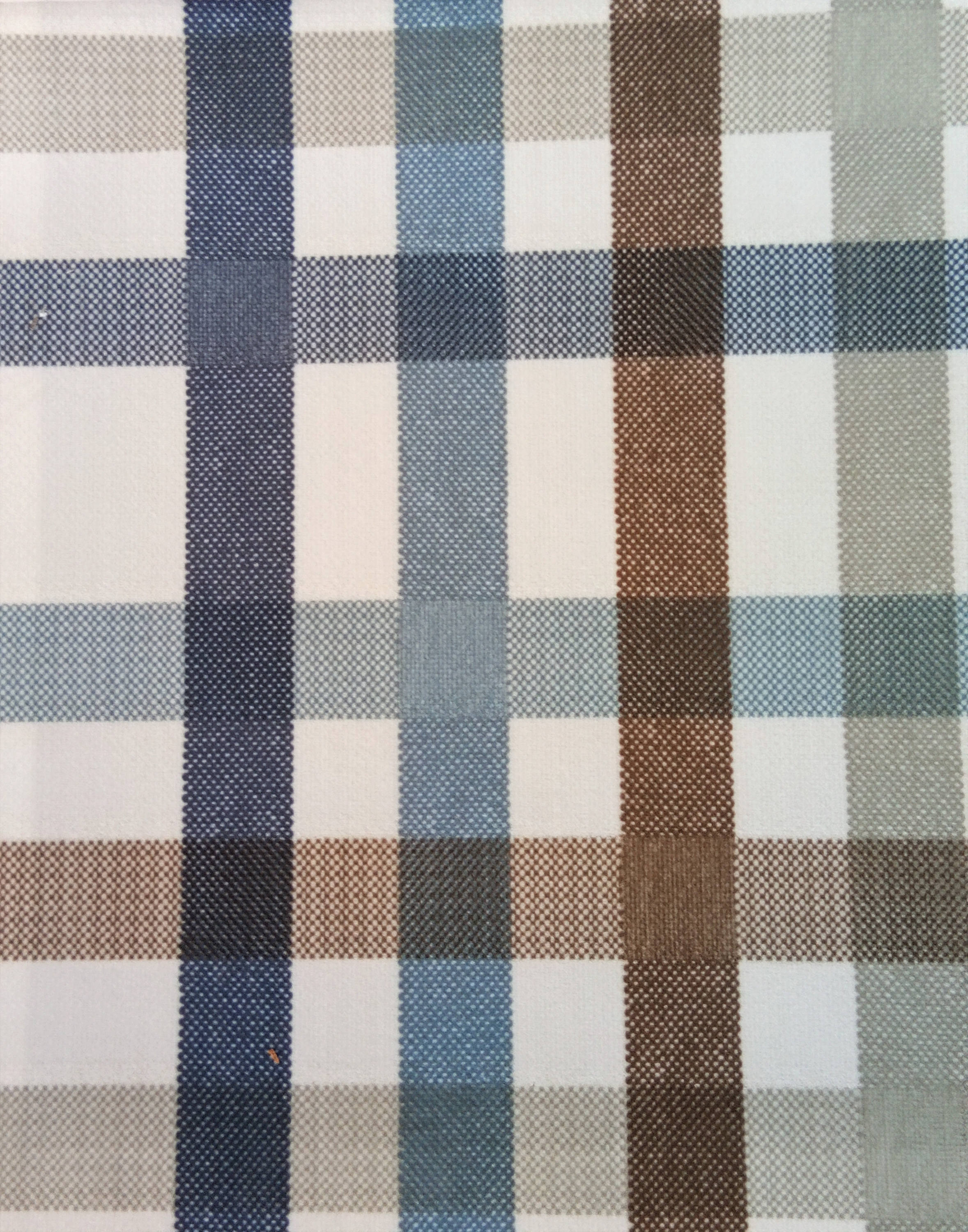 Brown And Blue Plaid Checks Printed Velvet Upholstery Fabric Etsy