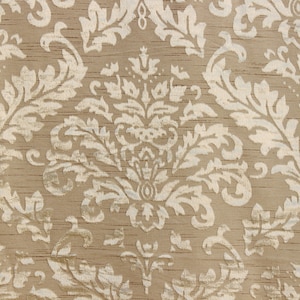 Cream Damask Fabric Upholstery Fabric By The Yard / Metre, Curtain Panels Drapery Fancy Fabric Window Treatment Fabric Geometric Pattern