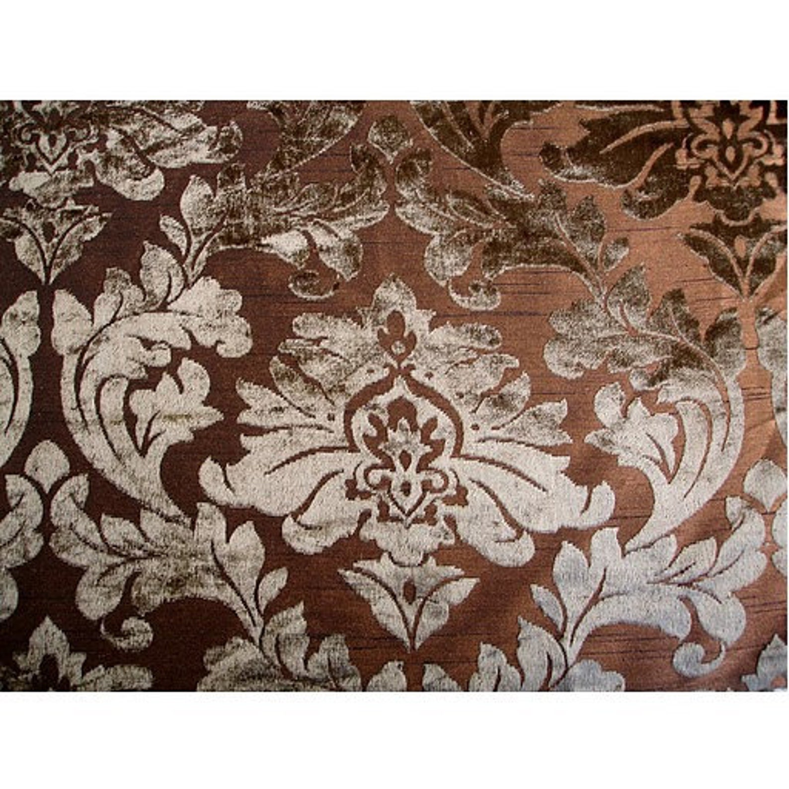 Olive Green Heavenly Damask Burnout Velvet on Fancy Fabric Etsy