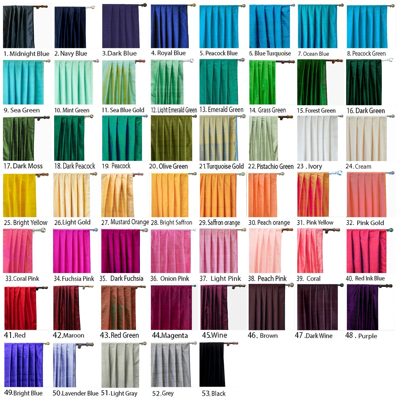 花台　黒丹　julieさん専用 Silk Dupioni Curtains (rod Pocket,grommet,box Pleat,three