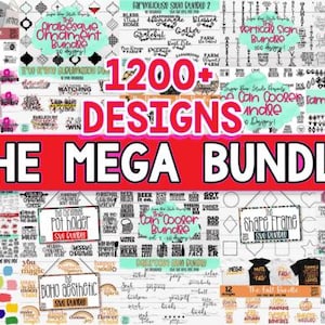 Mega about Graphic Bundle – 1,200+ SvG PNG EPS DxF Files | 300 DPI Digital Designs for Cricut, Silhouette & Sublimation