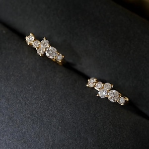 Gold Tiny CZ Huggie Hoops S925 Sterling Silver Dainty Sparkling Starry Earrings