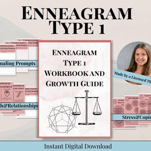 Enneagram Type 1 Workbook, Personality Types, Perfectionist, The Reformer | Self-Discovery & Growth Guide, Stress and Coping | Digital PDF