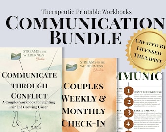 Mega Workbook Bundle - Comunicazione e conflitti di coppia / Schede di lavoro per la risoluzione dei conflitti, il check-in e le capacità di ascolto