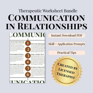 Healthy Communication Sample, Relationship Conflict Guide, Couples Counseling Tools, Communication and Difficult Conversation Workbook
