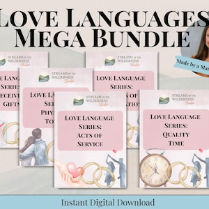 Love Languages 5-Book Workbook Bundle, Couples Relationship Tool, Intimacy Connection Building PDF, Couples Counseling Therapy Support