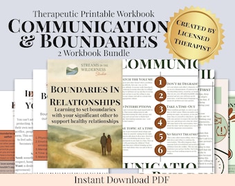 Healthy Communication & Boundaries Bundle, Relationship Conflict Guide, Couples Counseling, Communication, Difficult Conversation Workbook