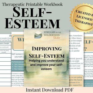 Self-Esteem Workbook, Printable Mental Health Workbook, CBT, Reflection Tools, Understand Introverts, Improve Self-Esteem, Build Confidence