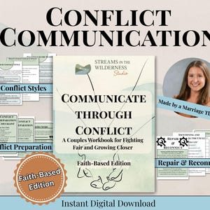 Faith-Based Couples Communication Workbook | Conflict Resolution, Relationship Communication, Created by Licensed Marriage Therapist