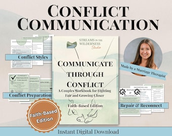 Faith-Based Couples Communication Workbook | Conflict Resolution, Relationship Communication, Created by Licensed Marriage Therapist