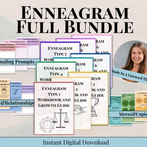 All Enneagram Types Workbook Bundle, Personality Types | Self-Discovery & Growth Guide, Stress and Coping | Digital PDF, Made by Therapist