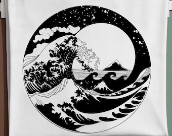 Vintage Japanese Wave Mountain Tshirt, Great Wave Off Kanagawa Graphic Tee, Vintage Japanese Art Shirt, Wabi Sabi Style Shirt