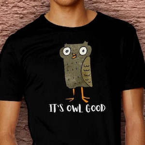 It Is Owl Good Tshirt, Cute Owl Graphic Tee, Funny Animal Shirt, Unisex Tee Gift, Owl Graphic Shirt, Funny Quote Tee, Cute Animal Pun Tshirt