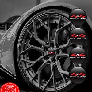 Set 4pcs Off road 4x4 Wheel 3D domed Wheel emblem silicone rim center caps logo decal stickers Self adhesive