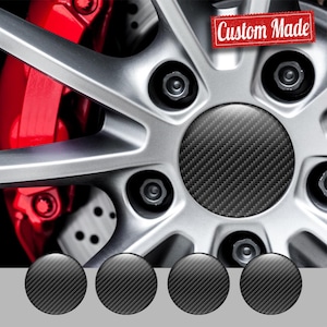 Set 4pcs Carbon Wheel 3D domed Wheel emblem silicone rim center caps logo decal stickers Self adhesive