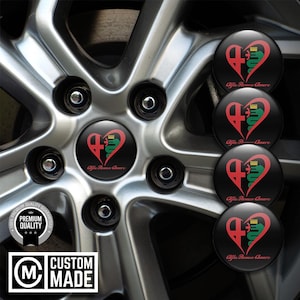 Set 4pcs Alfa 3D domed Wheel emblem silicone rim center caps logo decal stickers Self adhesive High quality epoxy resin