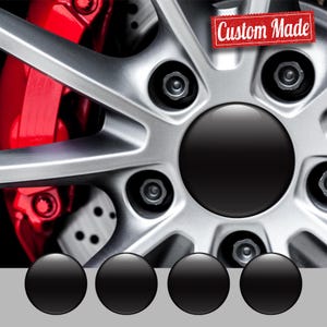 Set 4pcs Clear black Wheel 3D domed Wheel emblem silicone rim center caps logo decal stickers Self adhesive