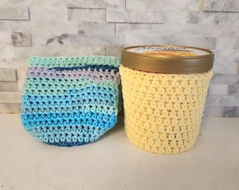 Crochet Ice Cream Pint Sleeve Pattern: Beginner-Friendly PDF Download