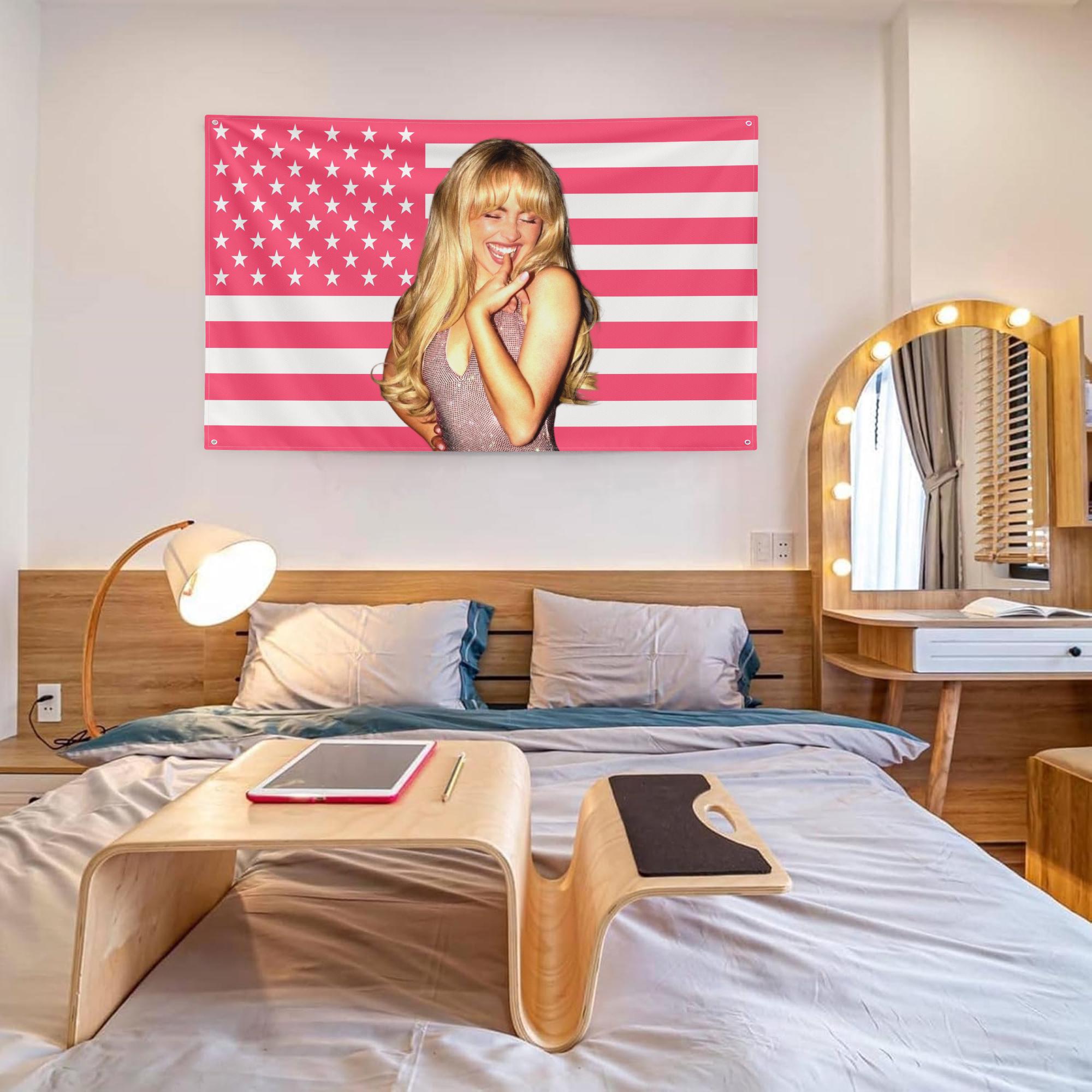 Bandiera Americana Pieghettata A Ventaglio - 0,9x1,8m - Set Da 4 - Resistente Per Esterno - Patriottica USA - 4