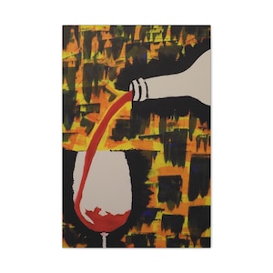 Artistic Wine Pour Canvas Print, Unique Wall Art, Home Decor, Modern Art, Gift for Wine Lovers, Gallery Wall Decoration