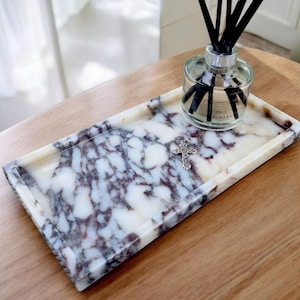 Calacatta Viola Natural Marble Tray | Decorative Rectangular