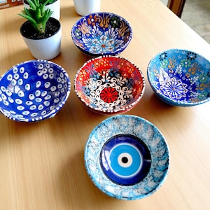 Handmade Genuine Greek Ceramic Meze Bowl | 13cm Tapas Bowl | Available in 5 unique designs