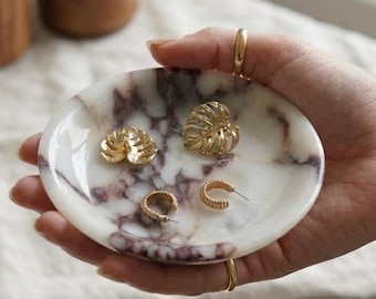 Petit plat de réception Calacatta alto | Vide-poches pour bijoux