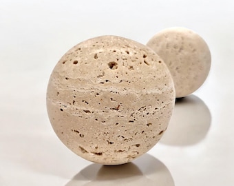 Natural Travertine decorative sphere ornament with 8cm (3.2")  diameter