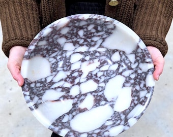XL sized Calacatta Viola Genuine Marble Decorative Bowl
