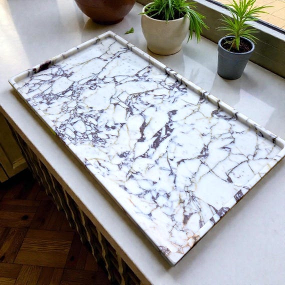 Calacatta Viola Marble Decorative Rectangular Tray | Natural Marble
