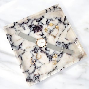 Large Square Calacatta Viola Natural Marble Tray | Various sizes available