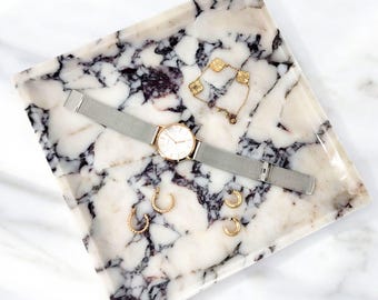 Large Square Calacatta Viola Natural Marble Tray | Various sizes available