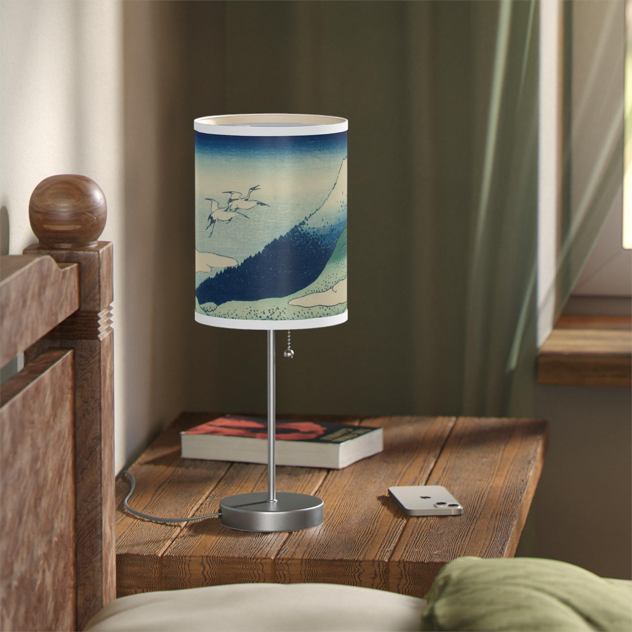 Hokusai Art Table Lamp - Katsushika Hokusai Japanese Woodblock Art - Ukiyo-e Mount Fuji Print Light for Zen Japandi Interior Home Decor - Detailed view 8 showing the premium acrylic print quality and craftsmanship