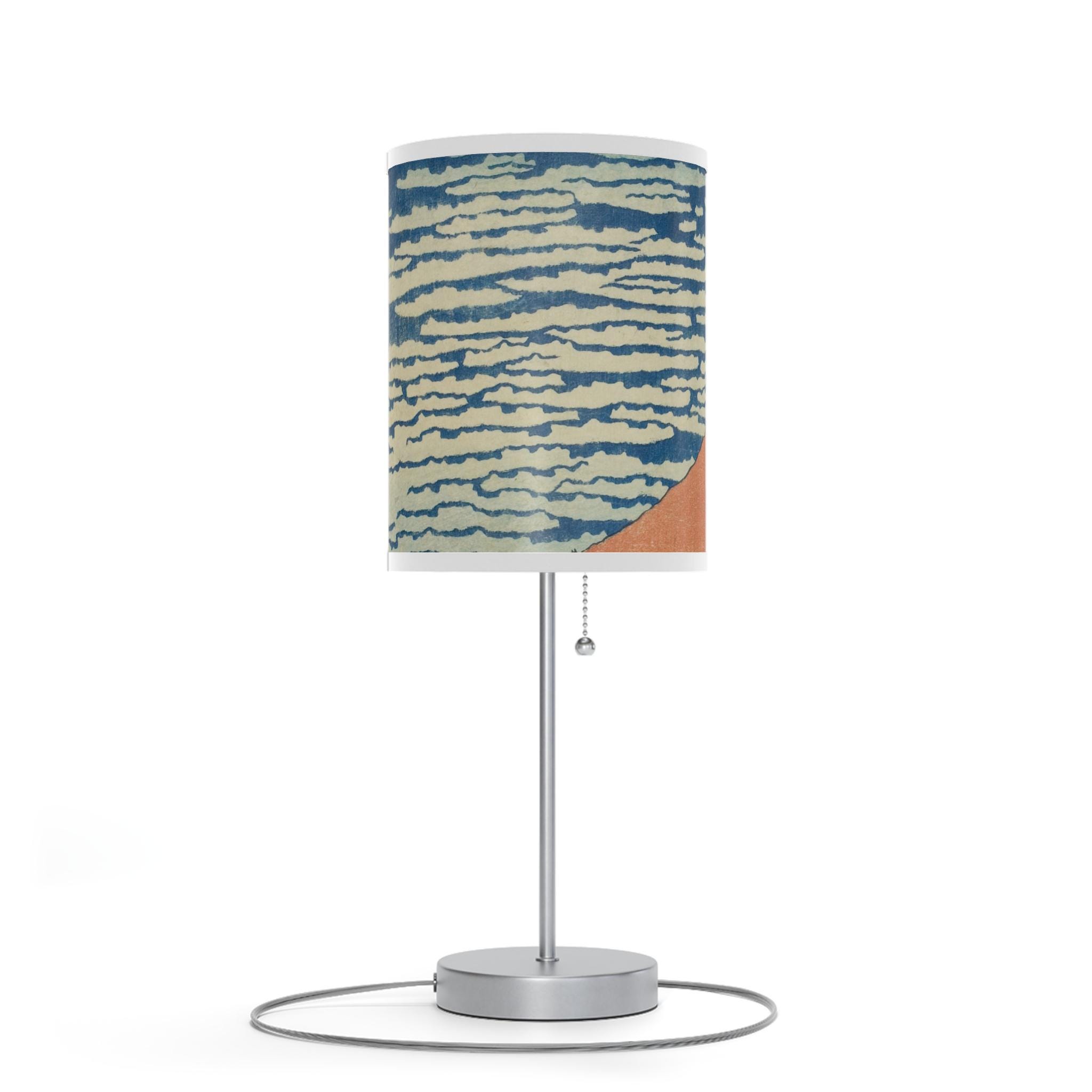 Red Fuji Table Lamp - Katsushika Hokusai Japanese Woodblock Art - Ukiyo-e Mount Fuji Print Light for Zen Japandi Interior Home Decor - Detailed view 3 showing the premium acrylic print quality and craftsmanship