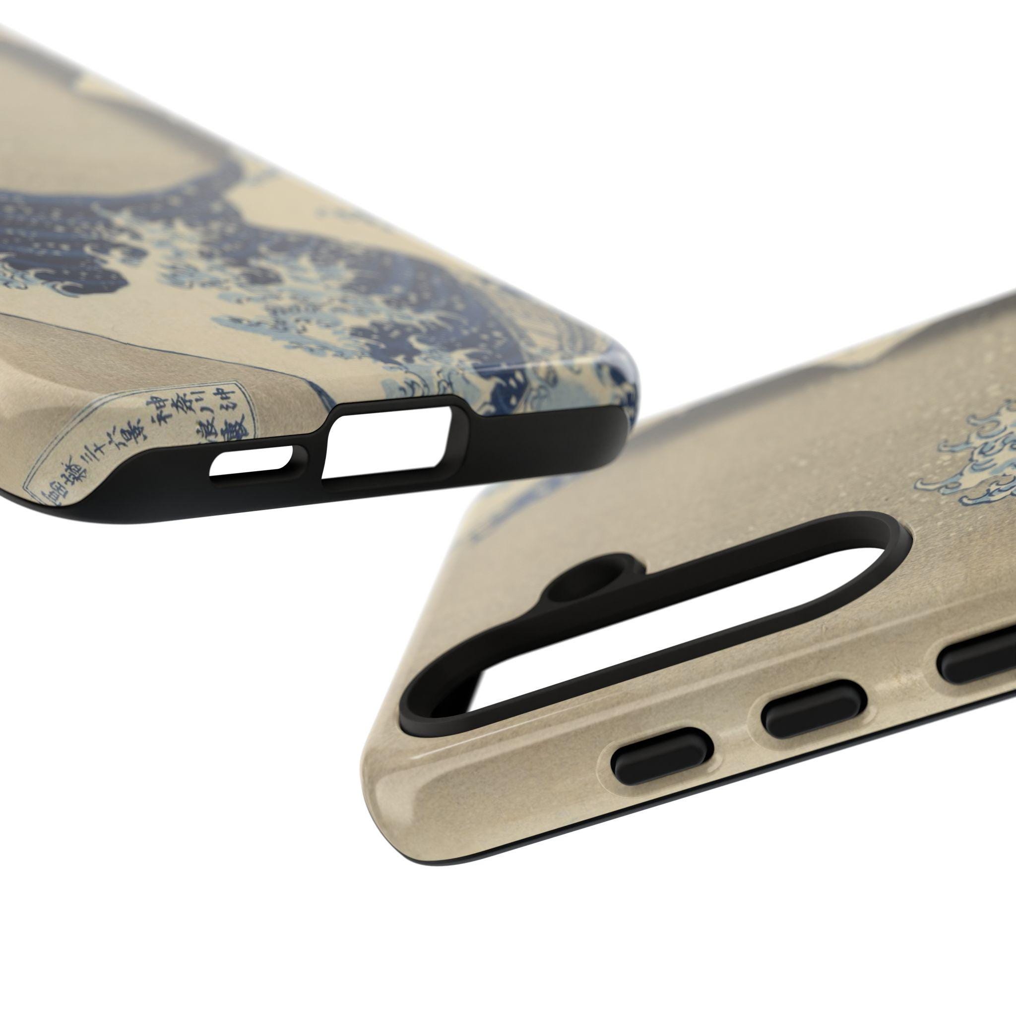 The Great Wave by Katsushika Hokusai - Premium Protective Tough Phone Case | for iPhone & Android 48 models, 2 Surfaces - Detailed view 5 showing the premium acrylic print quality and craftsmanship