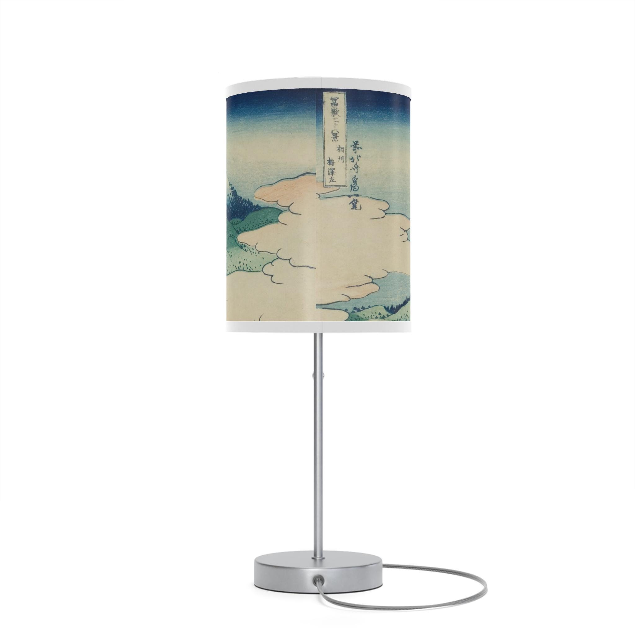 Hokusai Art Table Lamp - Katsushika Hokusai Japanese Woodblock Art - Ukiyo-e Mount Fuji Print Light for Zen Japandi Interior Home Decor - Detailed view 5 showing the premium acrylic print quality and craftsmanship