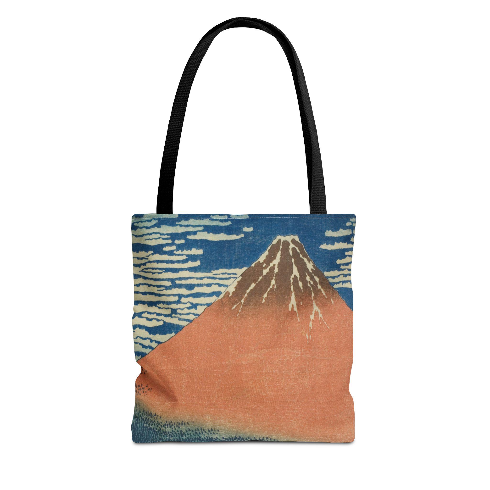 Red Fuji Tote Bag - Katsushika Hokusai Fine Art All-Over Print Japanese Ukiyo-e Tote - Detailed view 2 showing the premium acrylic print quality and craftsmanship