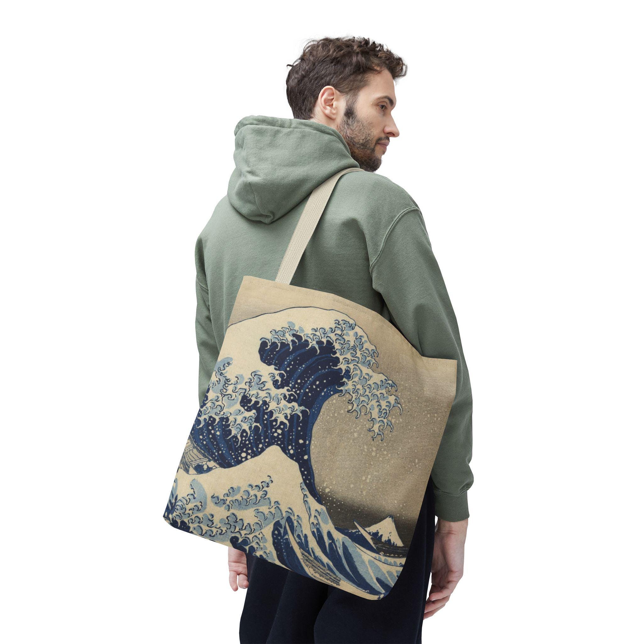 The Great Wave Tote Bag - Katsushika Hokusai Ukiyo-e Art from Thirty-Six Views of Mount Fuji, Japanese Aesthetic Accessory - Detailed view 4 showing the premium acrylic print quality and craftsmanship
