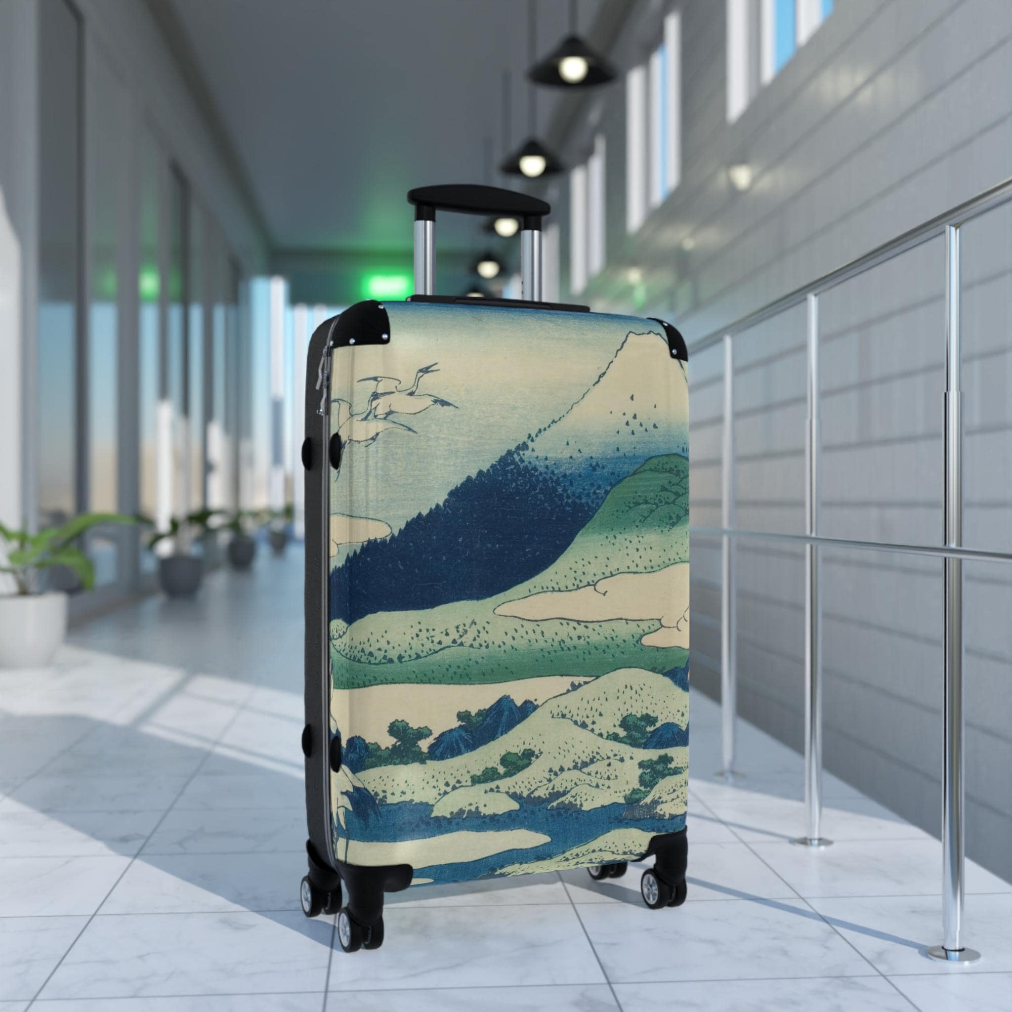 Umezawa Marsh Suitcase - Katsushika Hokusai Japanese Ukiyo-e Art Carry-On - Mount Fuji Edo Landscape Print Luggage Gift - Detailed view 3 showing the premium acrylic print quality and craftsmanship
