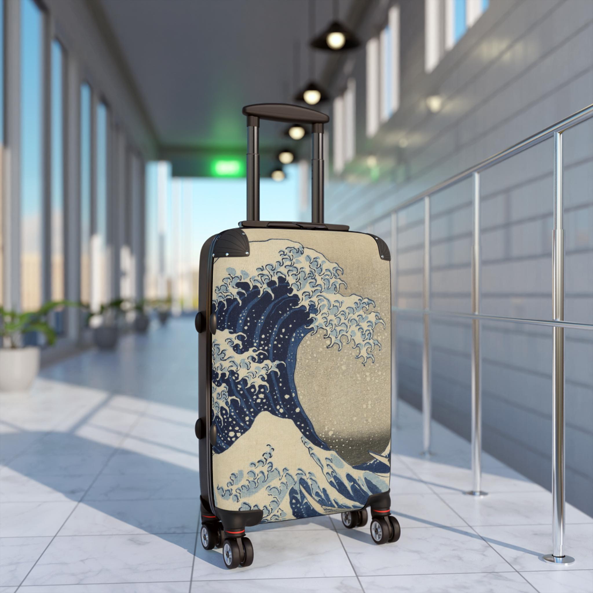 The Great Wave off Kanagawa Suitcase - Katsushika Hokusai Japanese Ukiyo-e Art Carry-On - Mount Fuji Edo Japan Print Luggage Gift - Detailed view 4 showing the premium acrylic print quality and craftsmanship