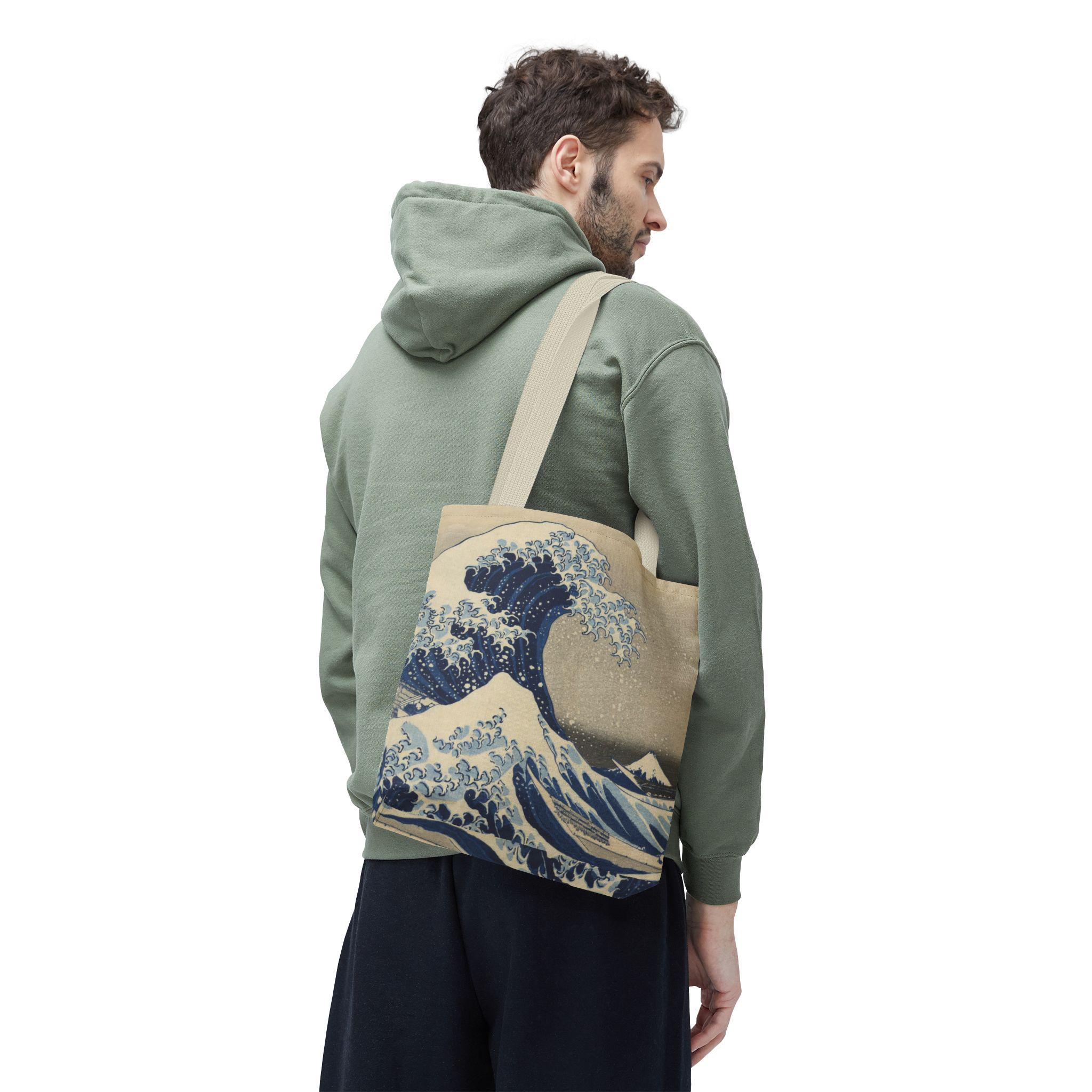 The Great Wave Tote Bag - Katsushika Hokusai Ukiyo-e Art from Thirty-Six Views of Mount Fuji, Japanese Aesthetic Accessory - Detailed view 3 showing the premium acrylic print quality and craftsmanship