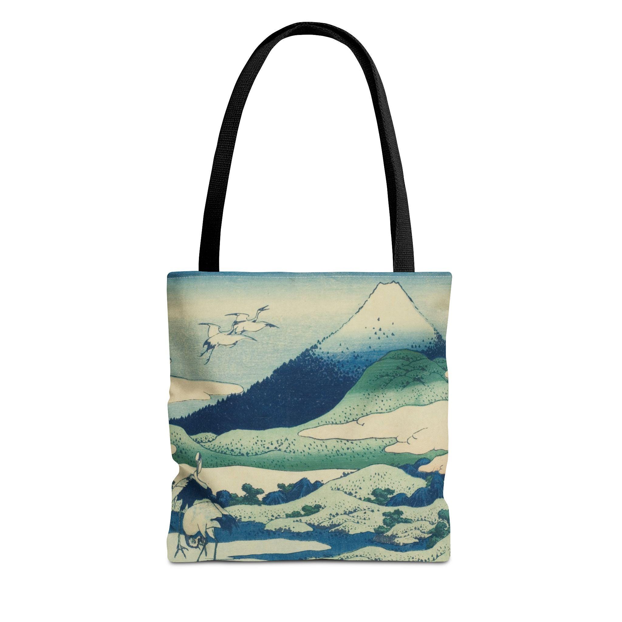 Mount Fuji View from Umezawa Marsh by Katsushika Hokusai - Japanese Ukiyo-e Tote Bag - Detailed view 2 showing the premium acrylic print quality and craftsmanship