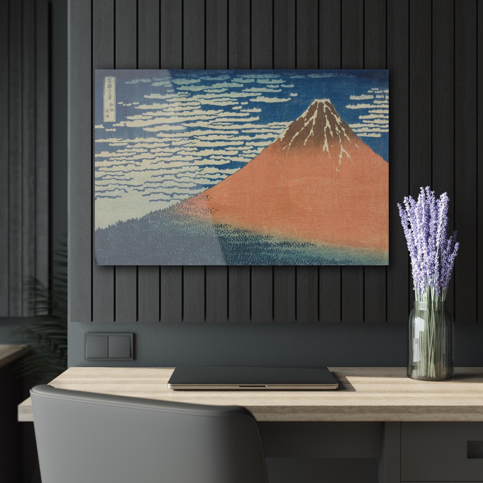 Red Fuji by Katsushika Hokusai - Premium Acrylic Wall Art Print | Iconic Ukiyo-e Masterpiece, Japandi Zen Decor for Home or Office