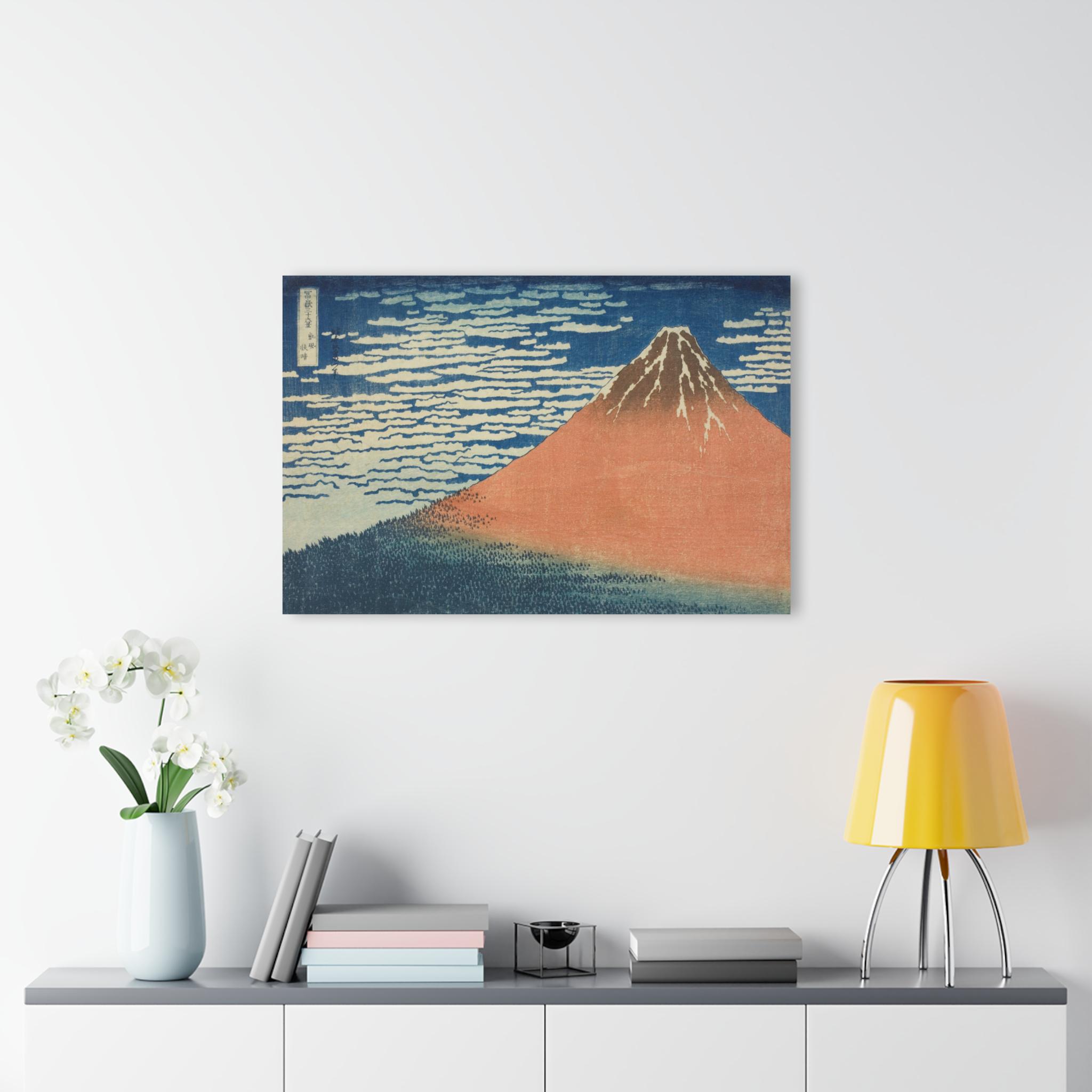 Red Fuji by Katsushika Hokusai - Premium Acrylic Wall Art Print | Iconic Ukiyo-e Masterpiece, Japandi Zen Decor for Home or Office - Detailed view 9 showing the premium acrylic print quality and craftsmanship