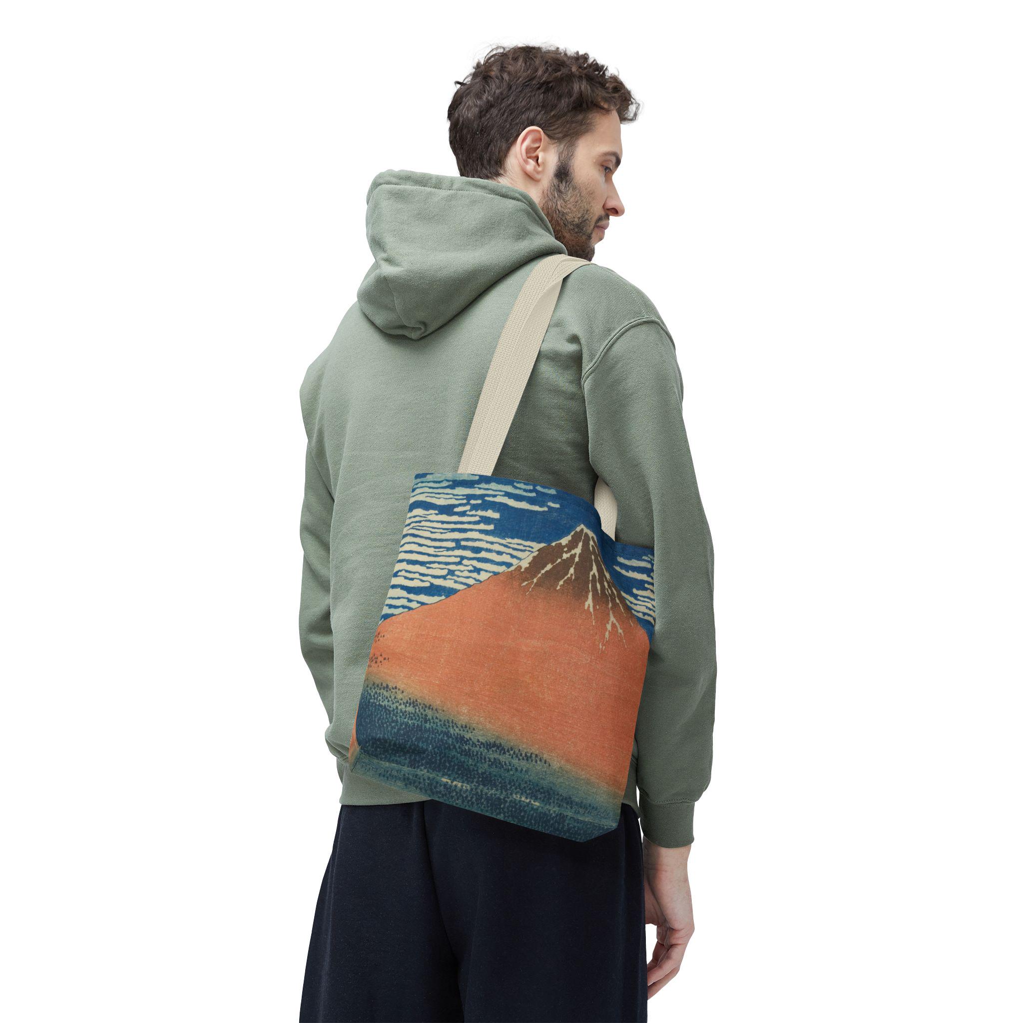 Red Fuji Tote Bag - Katsushika Hokusai Fine Art All-Over Print Japanese Ukiyo-e Tote - Detailed view 3 showing the premium acrylic print quality and craftsmanship