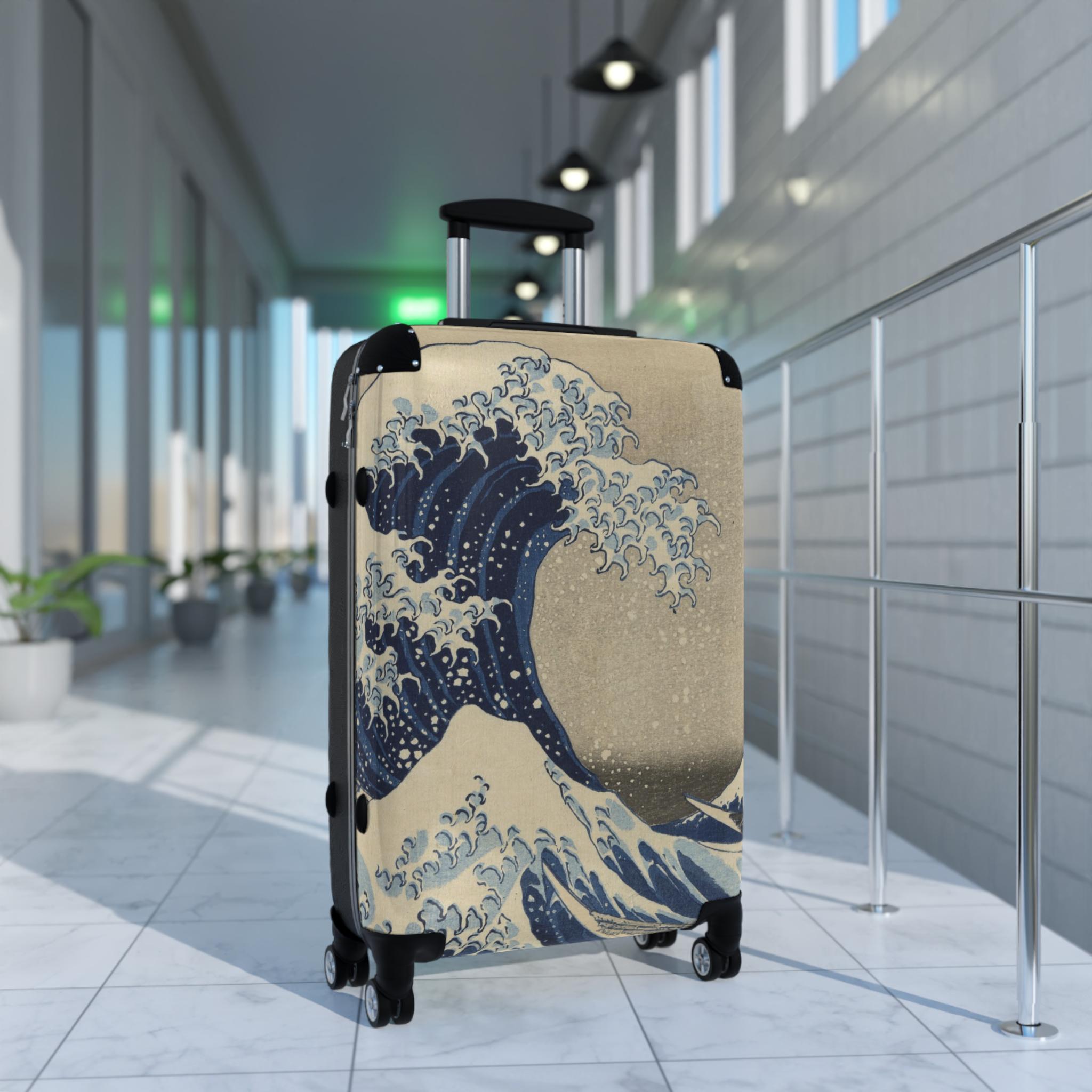 The Great Wave off Kanagawa Suitcase - Katsushika Hokusai Japanese Ukiyo-e Art Carry-On - Mount Fuji Edo Japan Print Luggage Gift - Detailed view 3 showing the premium acrylic print quality and craftsmanship