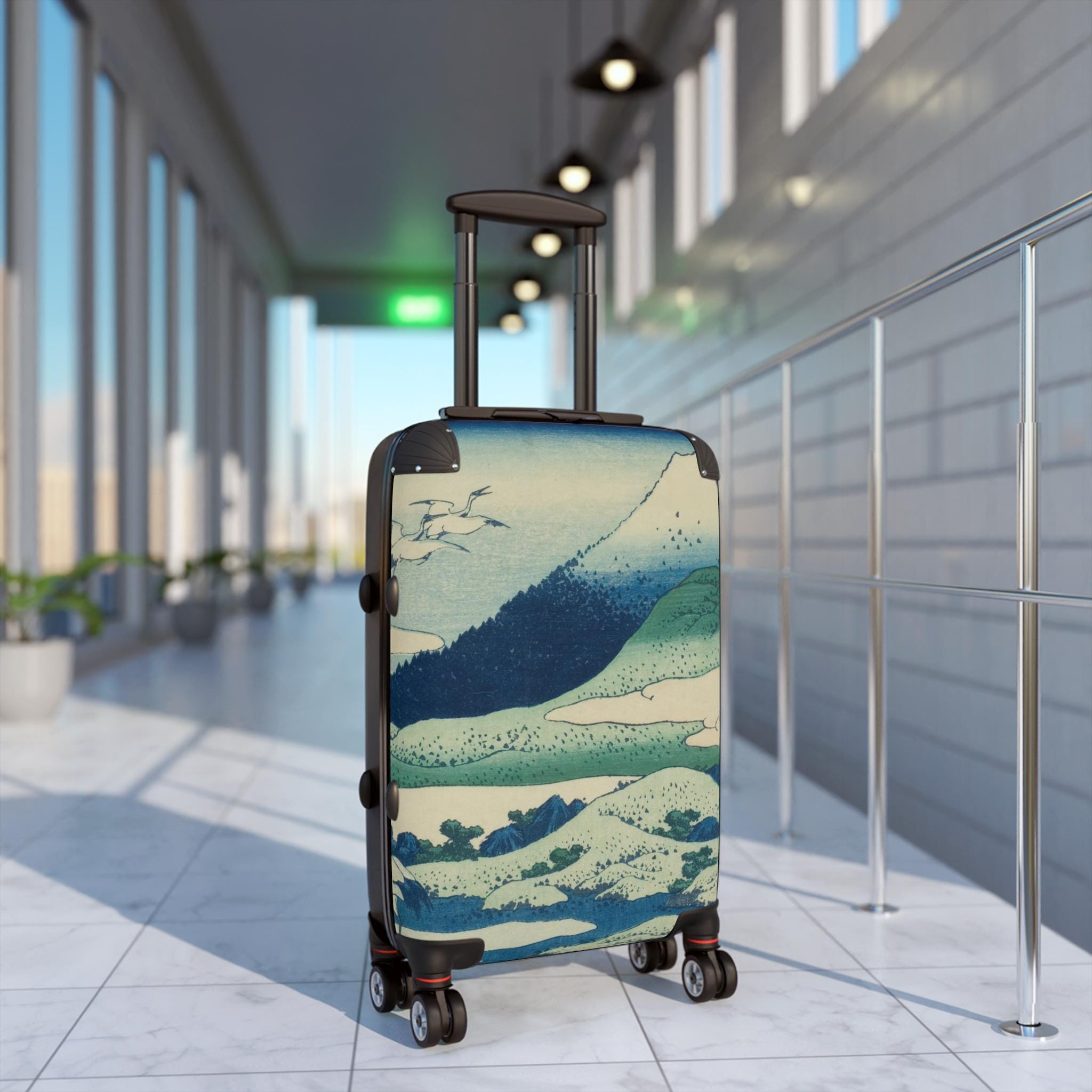 Umezawa Marsh Suitcase - Katsushika Hokusai Japanese Ukiyo-e Art Carry-On - Mount Fuji Edo Landscape Print Luggage Gift - Detailed view 4 showing the premium acrylic print quality and craftsmanship