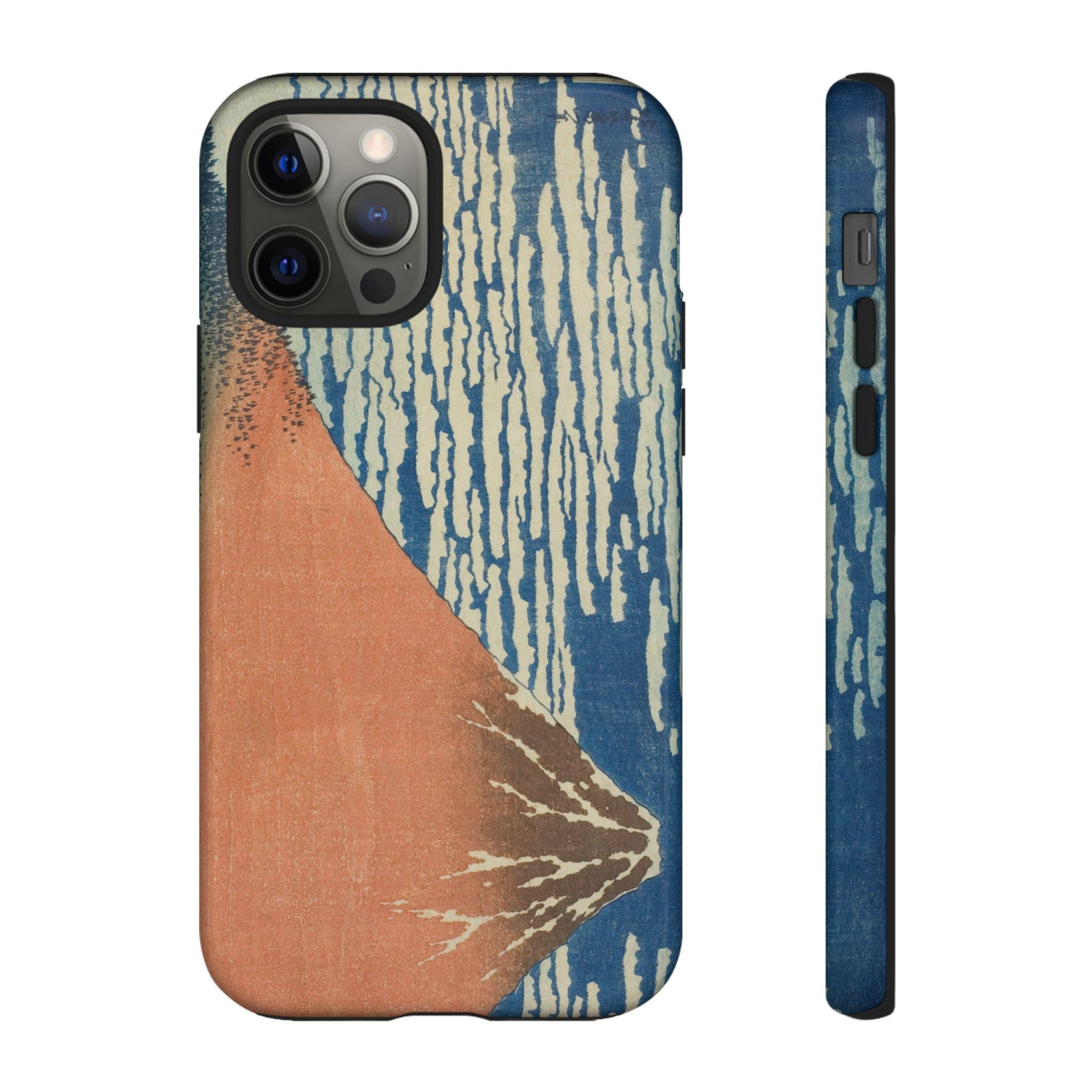 Red Fuji by Katsushika Hokusai Tough Case - Iconic Ukiyo-e Mount Fuji Art Phone Cover | for iPhone & Android 48 models, 2 Surfaces - Detailed view 3 showing the premium acrylic print quality and craftsmanship